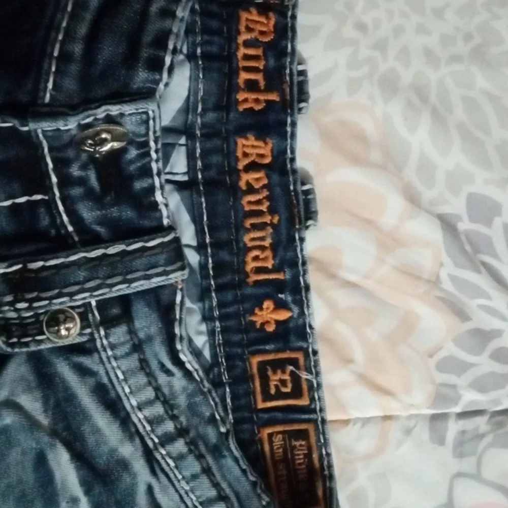 Rock Revival Jeans Mens 32x35 slim straight - Picture 5 of 5